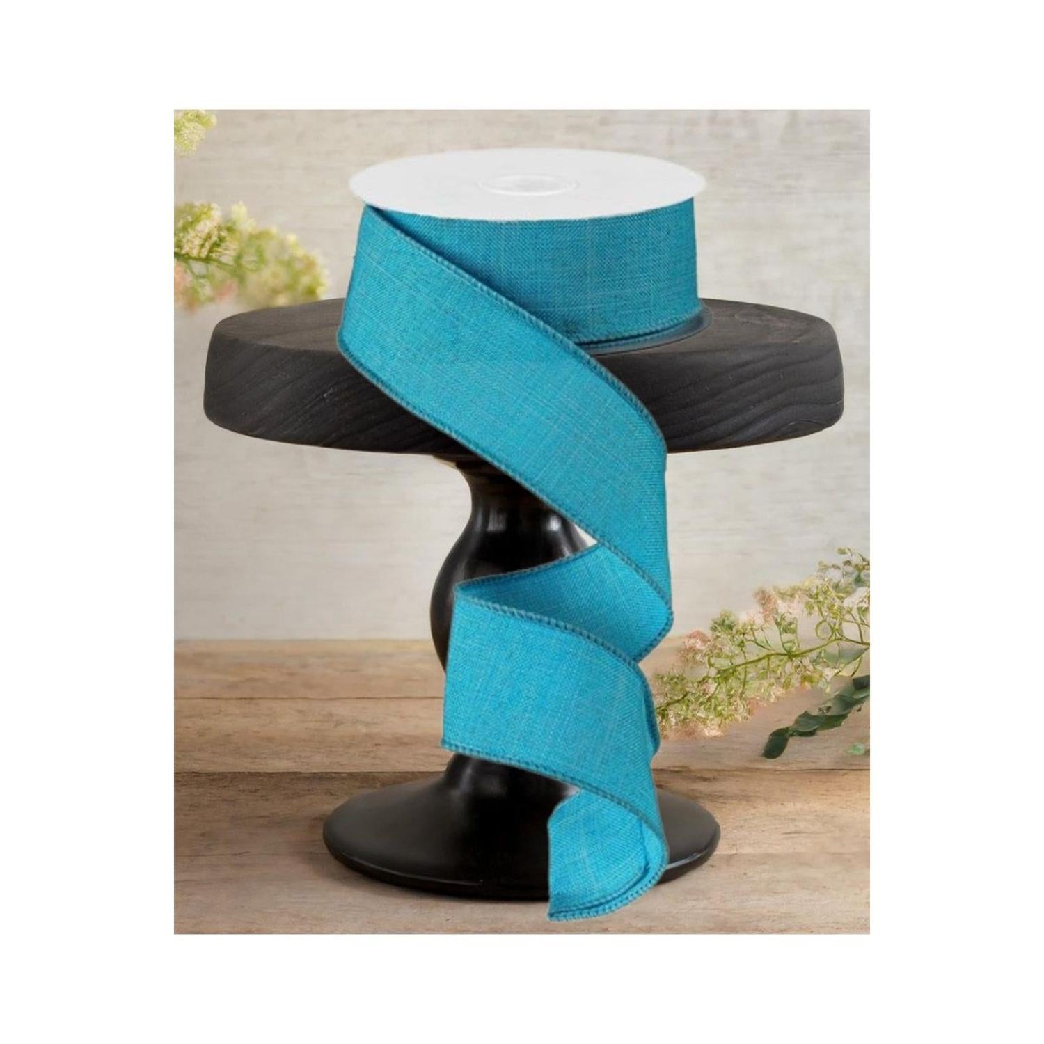 1.5" Royal Burlap Ribbon: Turquoise  (10 Yards)