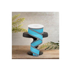 1.5" Royal Burlap Thin Stripe Ribbon: Turquoise (10 Yards)