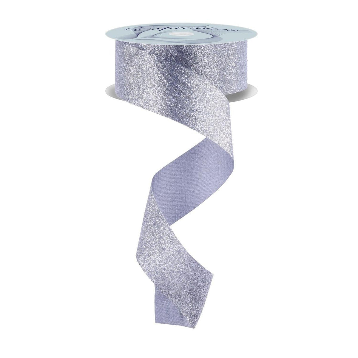 1.5" Shimmer Glitter Satin Ribbon: Silver (25 Yards)