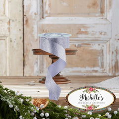 1.5" Shimmer Glitter Satin Ribbon: Silver (25 Yards)