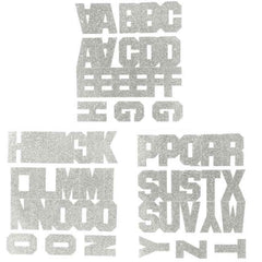 1.5" Silver Glitter Letter Stickers (Asst)