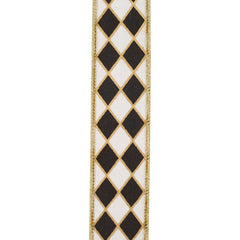 1.5in Diamond Elite Metallic Ribbon: Black/White (10 Yards)