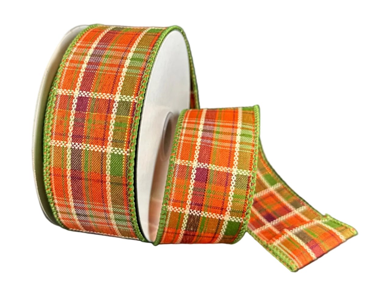 1.5in Fall Laurel Homespun Plaid Ribbon (10 Yards)