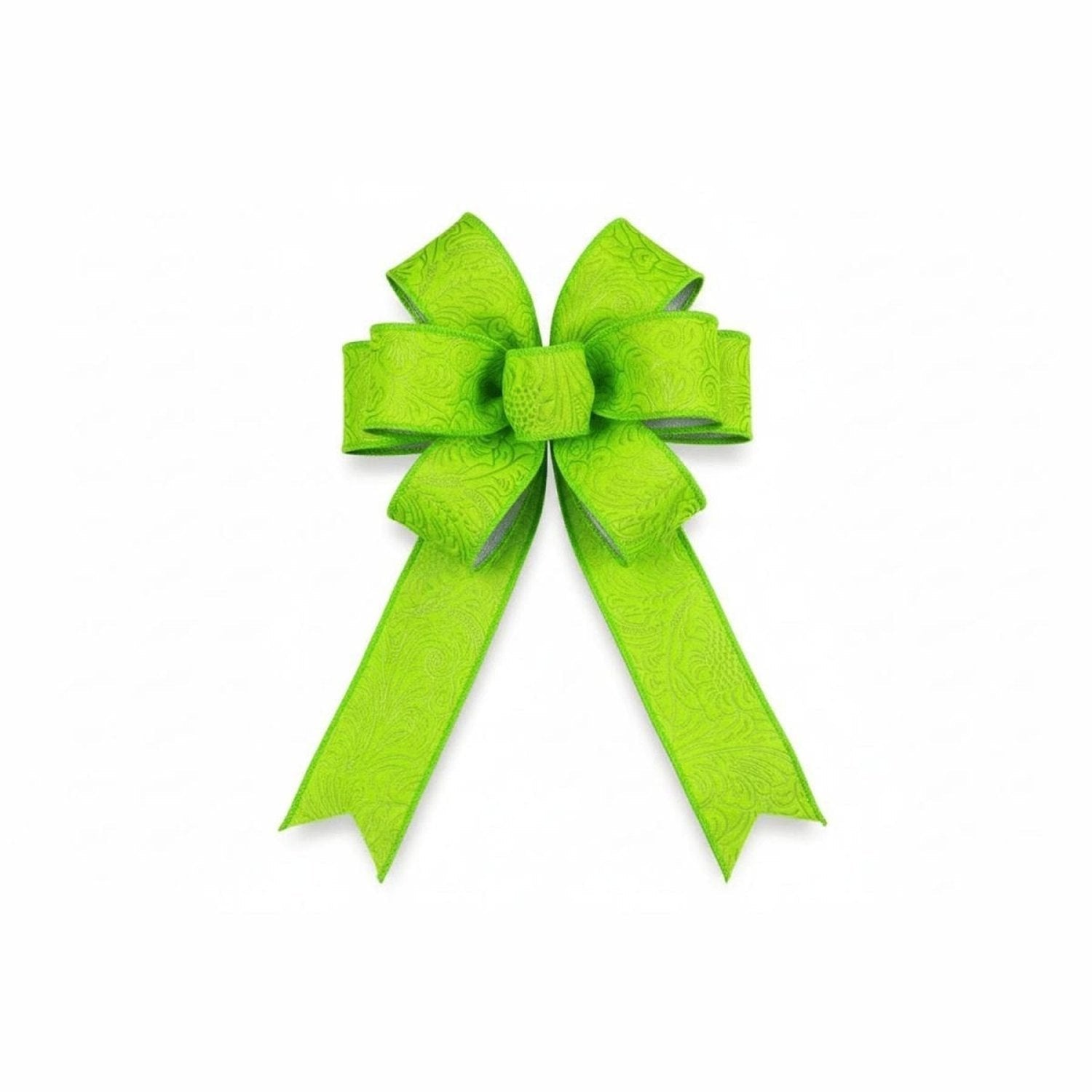 1.5in Flower Breeze & Dupioni Ribbon: Lime & Lavender (10 Yards)