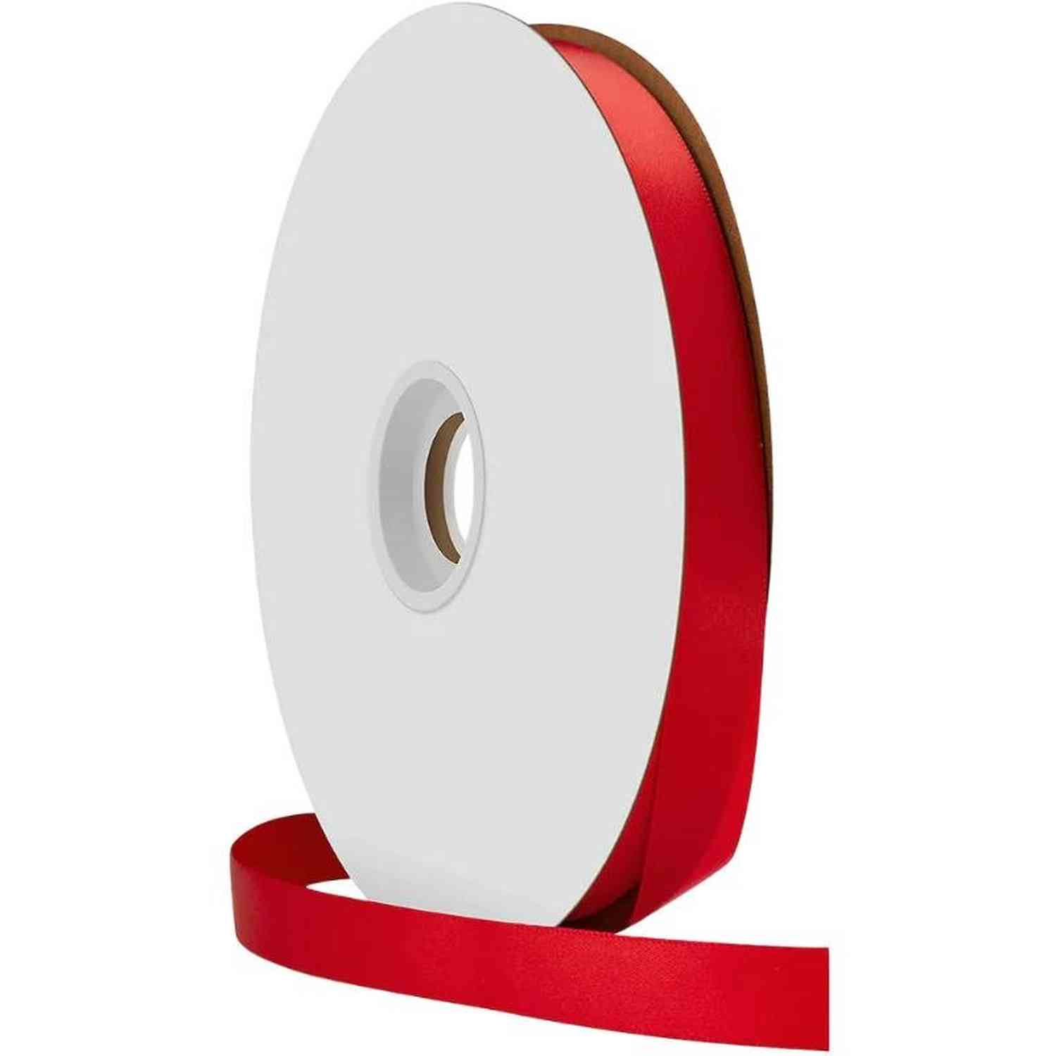 #3 Satin Acetate Ribbon Non Wired: Red (100 Yards)
