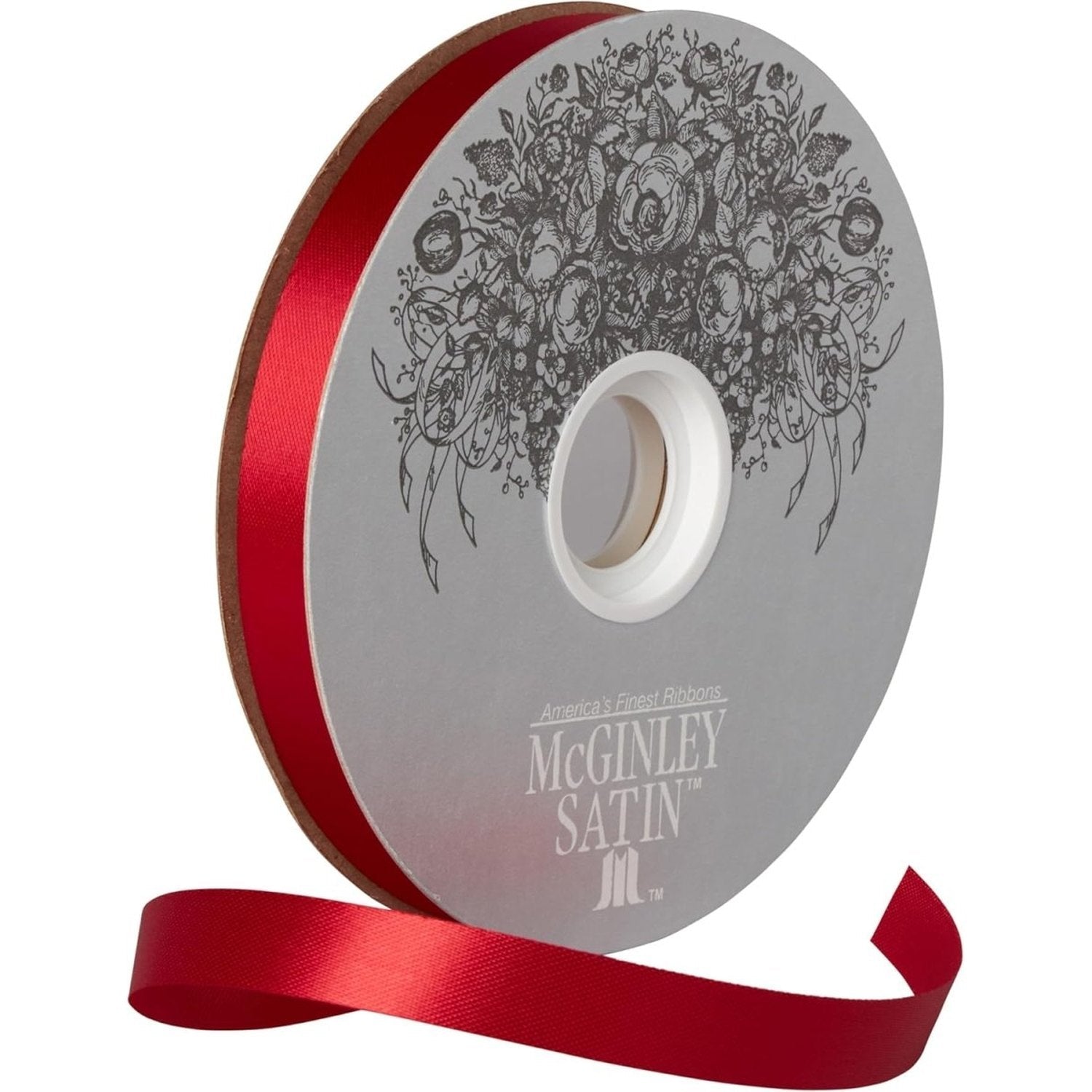 #3 Satin Acetate Ribbon Non Wired: Red (100 Yards)