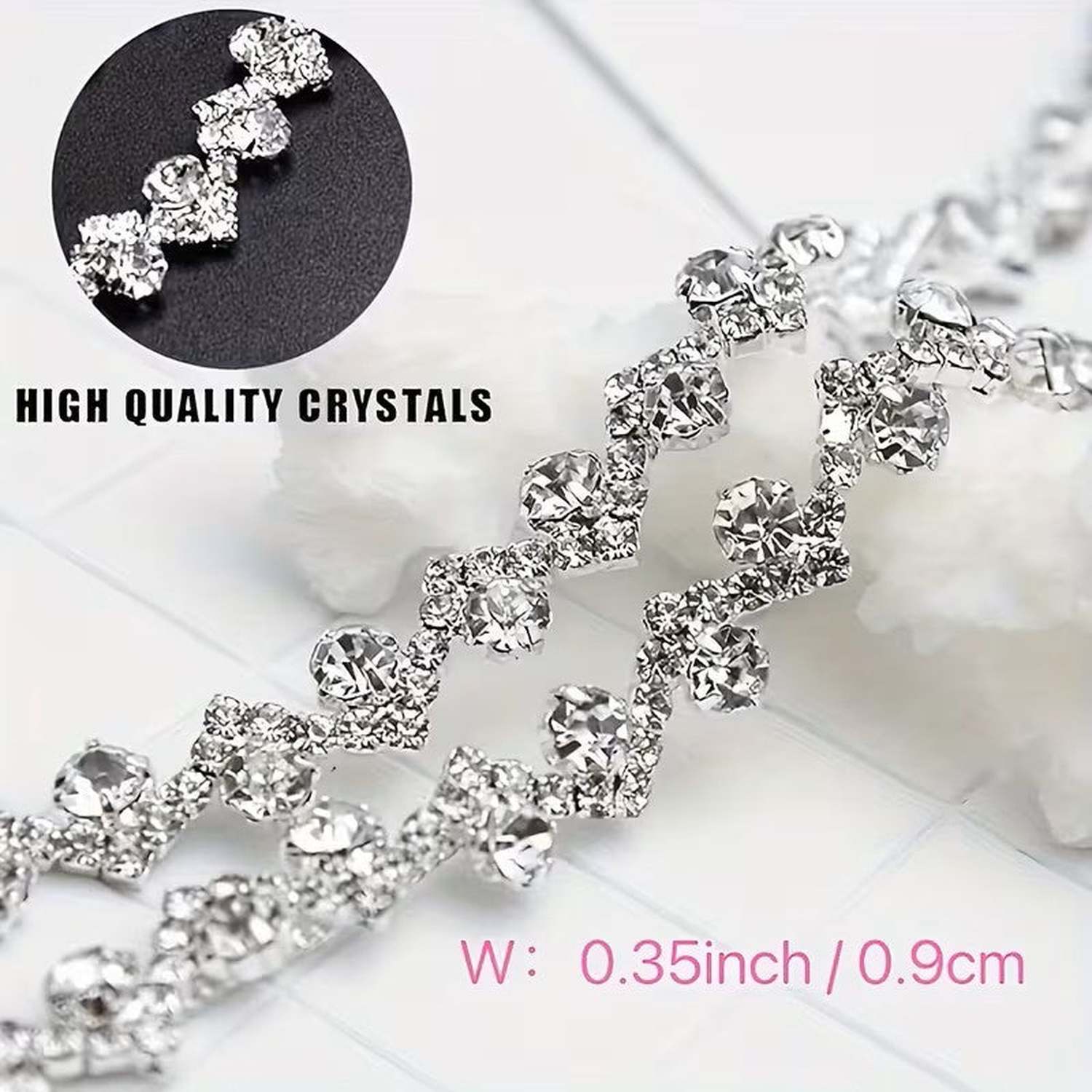 .35in S Shape Rhinestone Band (3.54 in)
