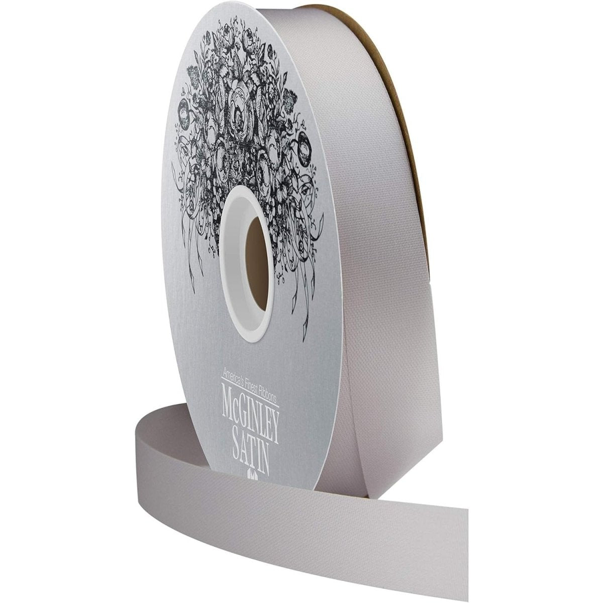 #5 Lustre Satin Ribbon Non Wired: Silver Gray (100 Yards)