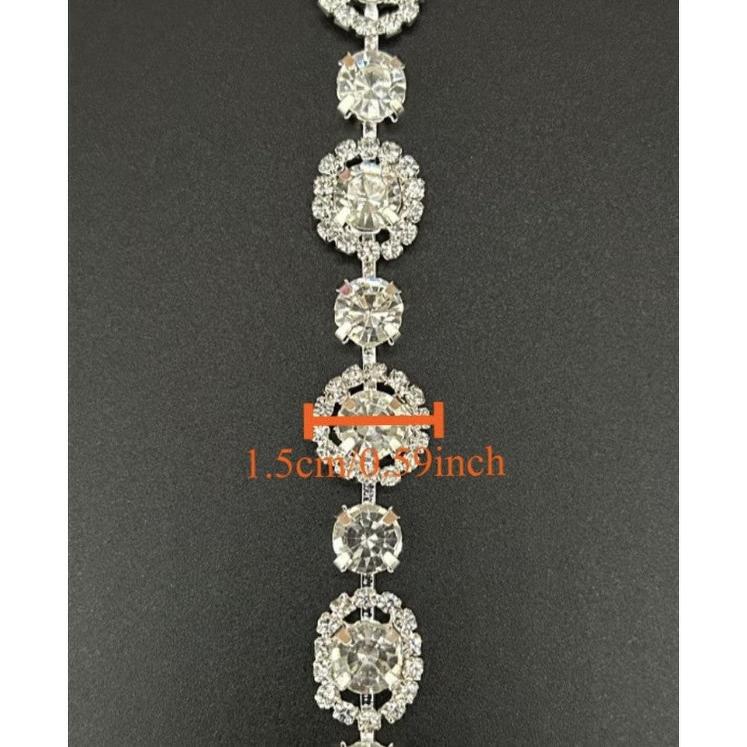 .59in Sparkling White Round Glass Rhinestone Chain (1 Yard)