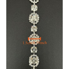 .59in Sparkling White Round Glass Rhinestone Chain (1 Yard)