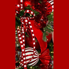.75" Gumdrop Garland Ribbon: Red/White (5 Yards)