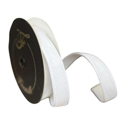 .75" Velvet Luster Ribbon: White (10 Yards)
