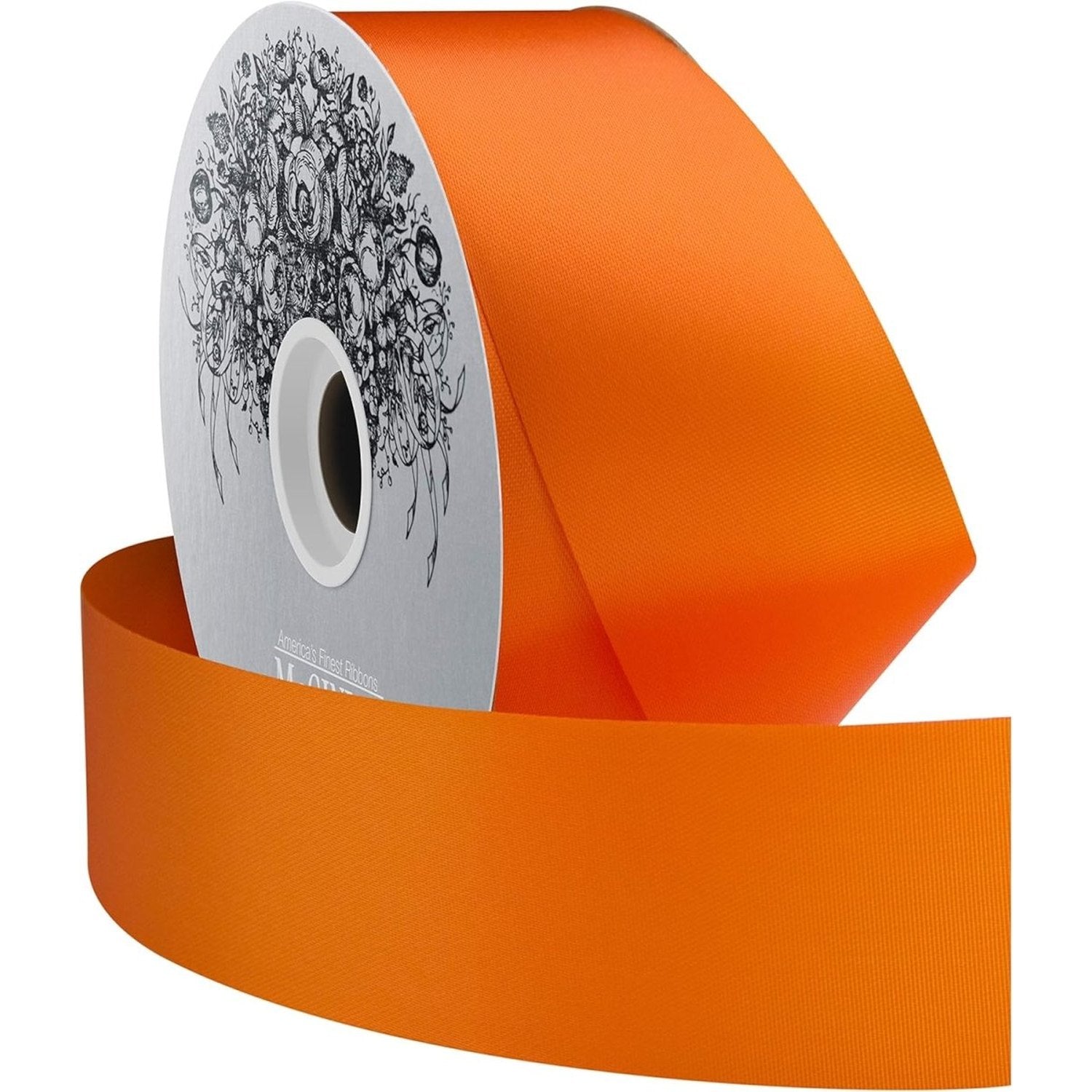#9 Satin Acetate Ribbon Non Wired: Orange (100 Yards)