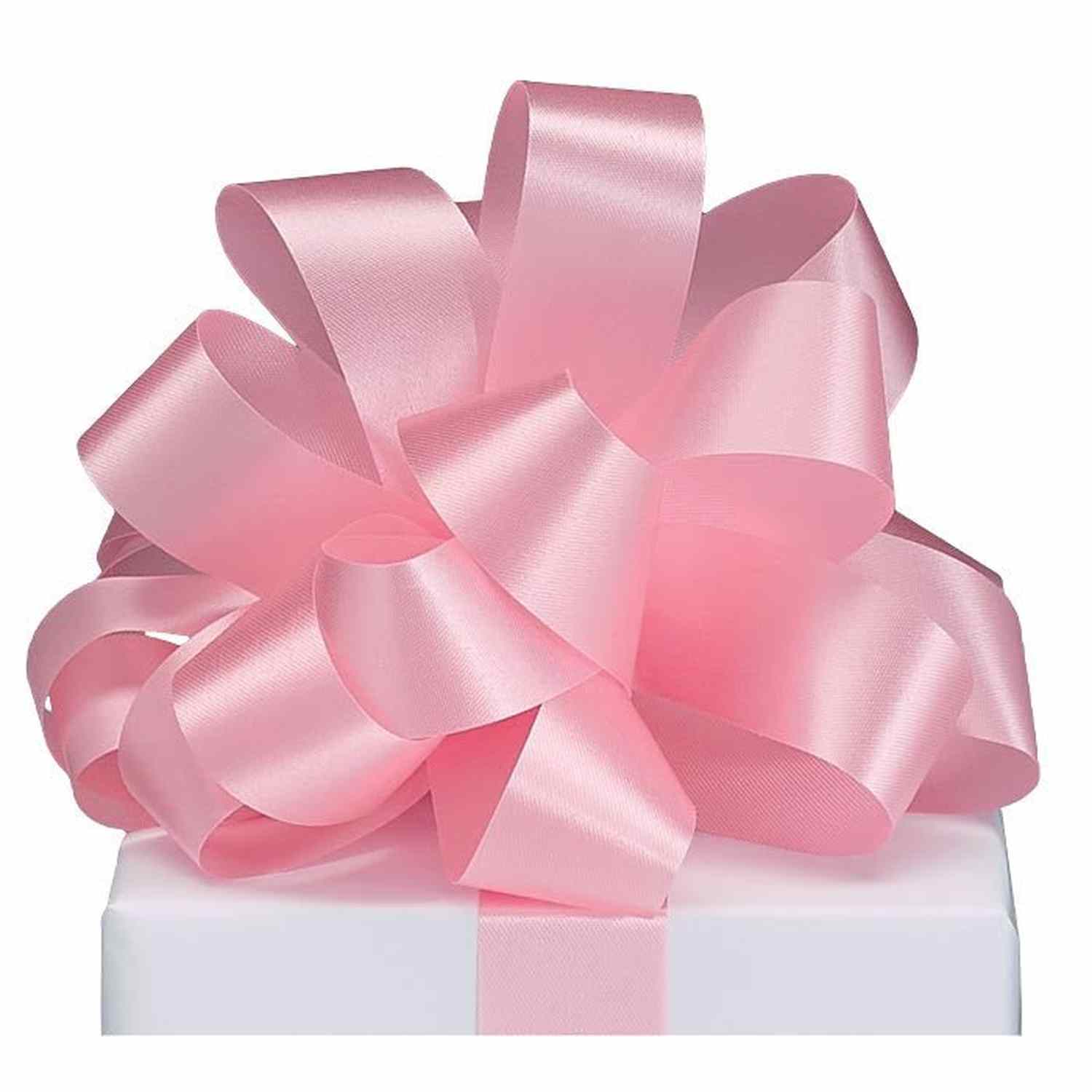 #9 Satin Acetate Ribbon Non Wired: Pink (100 Yards)