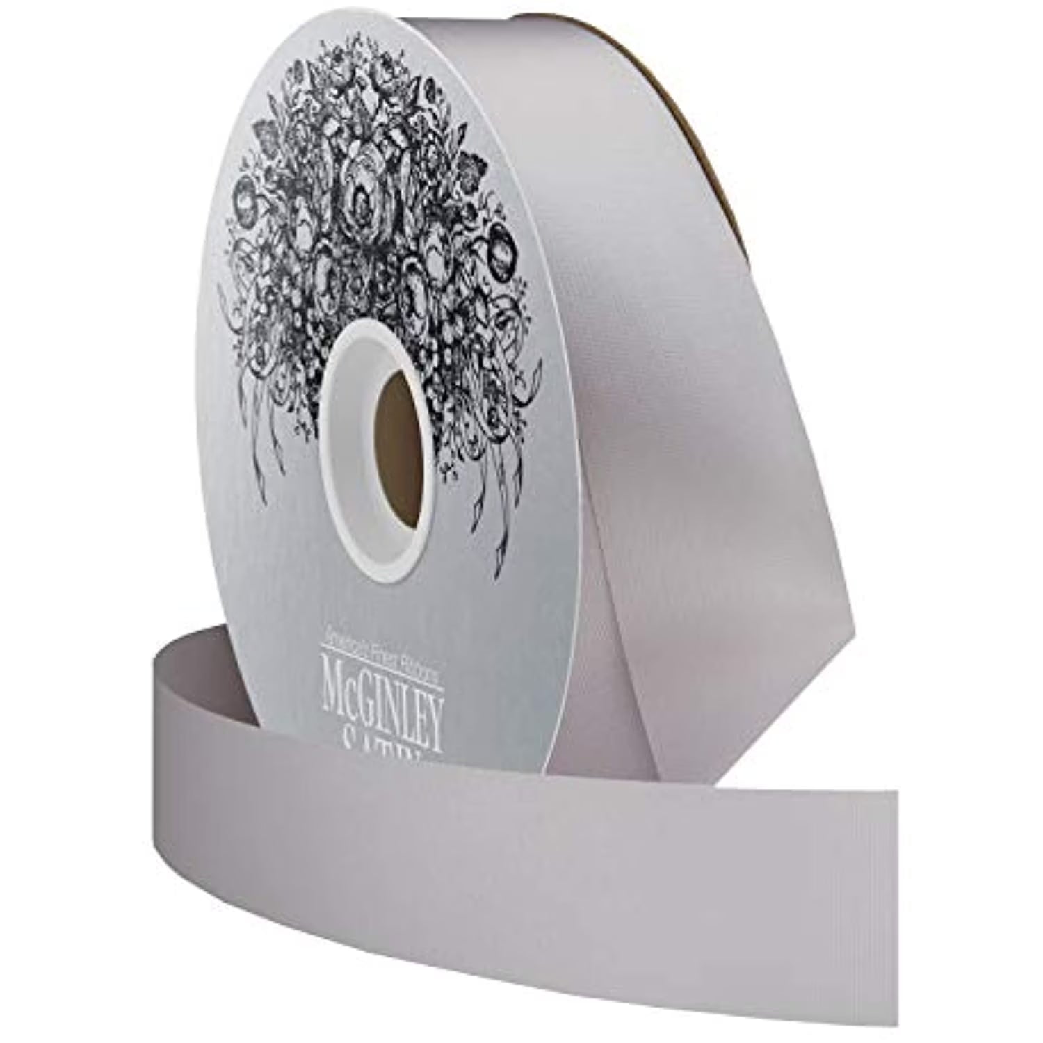 #9 Lustre Satin Ribbon Non Wired: Silver Gray (100 Yards)